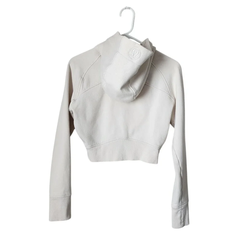 LULULEMON Scuba Cropped Hoodie‎ Zip Up Bone Cream Athleisure